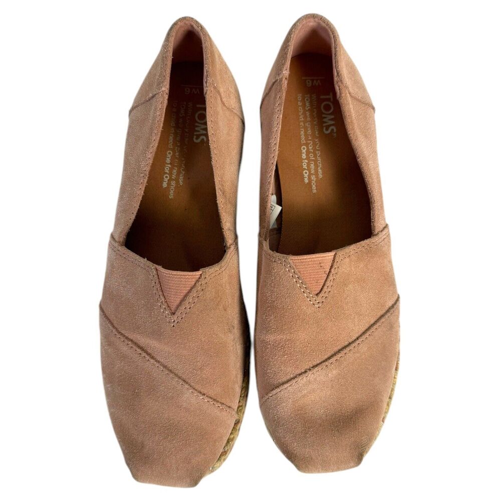 Toms Womans Shoes Pink Suede Rope Boho Loafer Slide‎ Comfort Barbie Size 6 SU